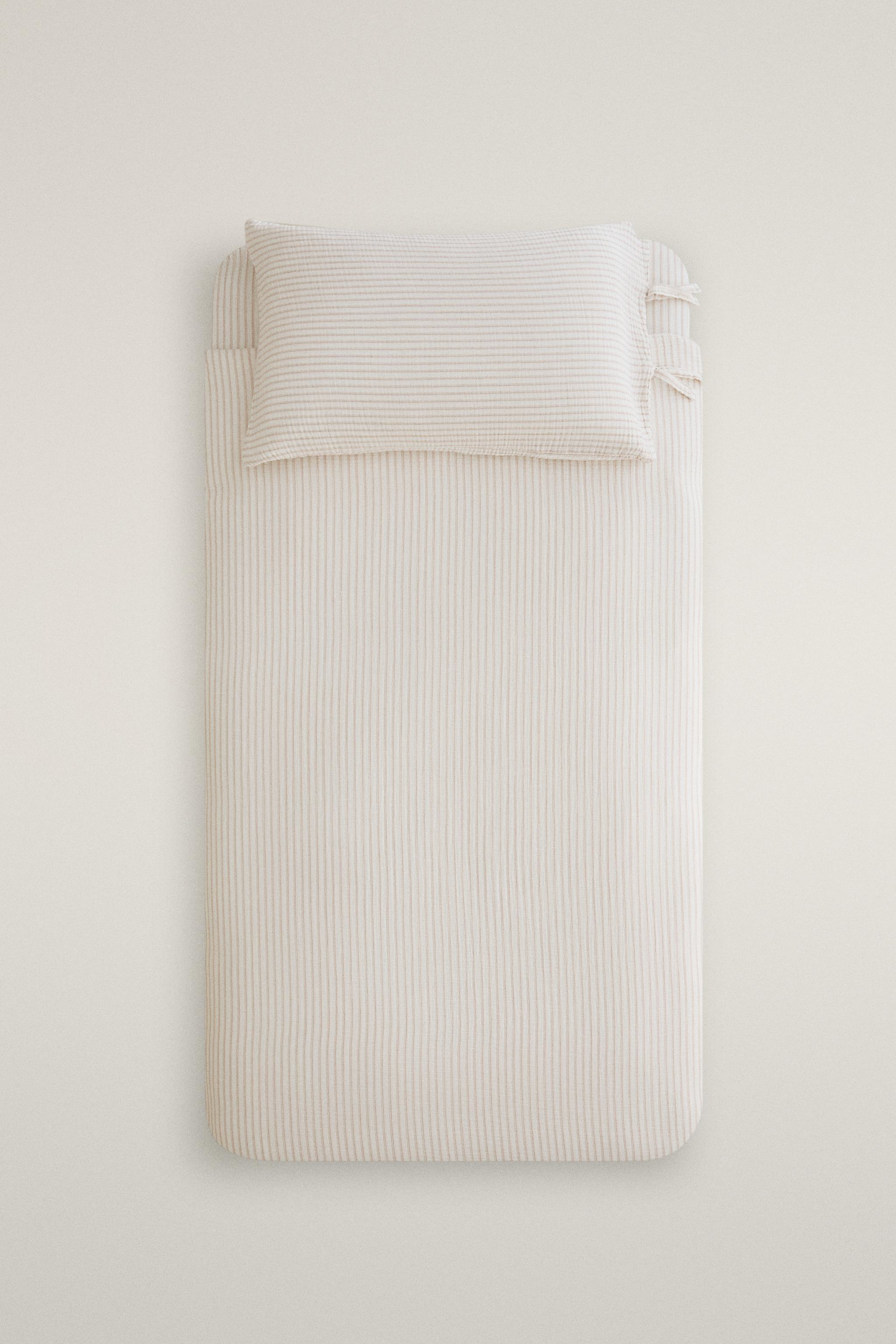 HOUSSE DE COUETTE ENFANT COTON GAZE RAYURES