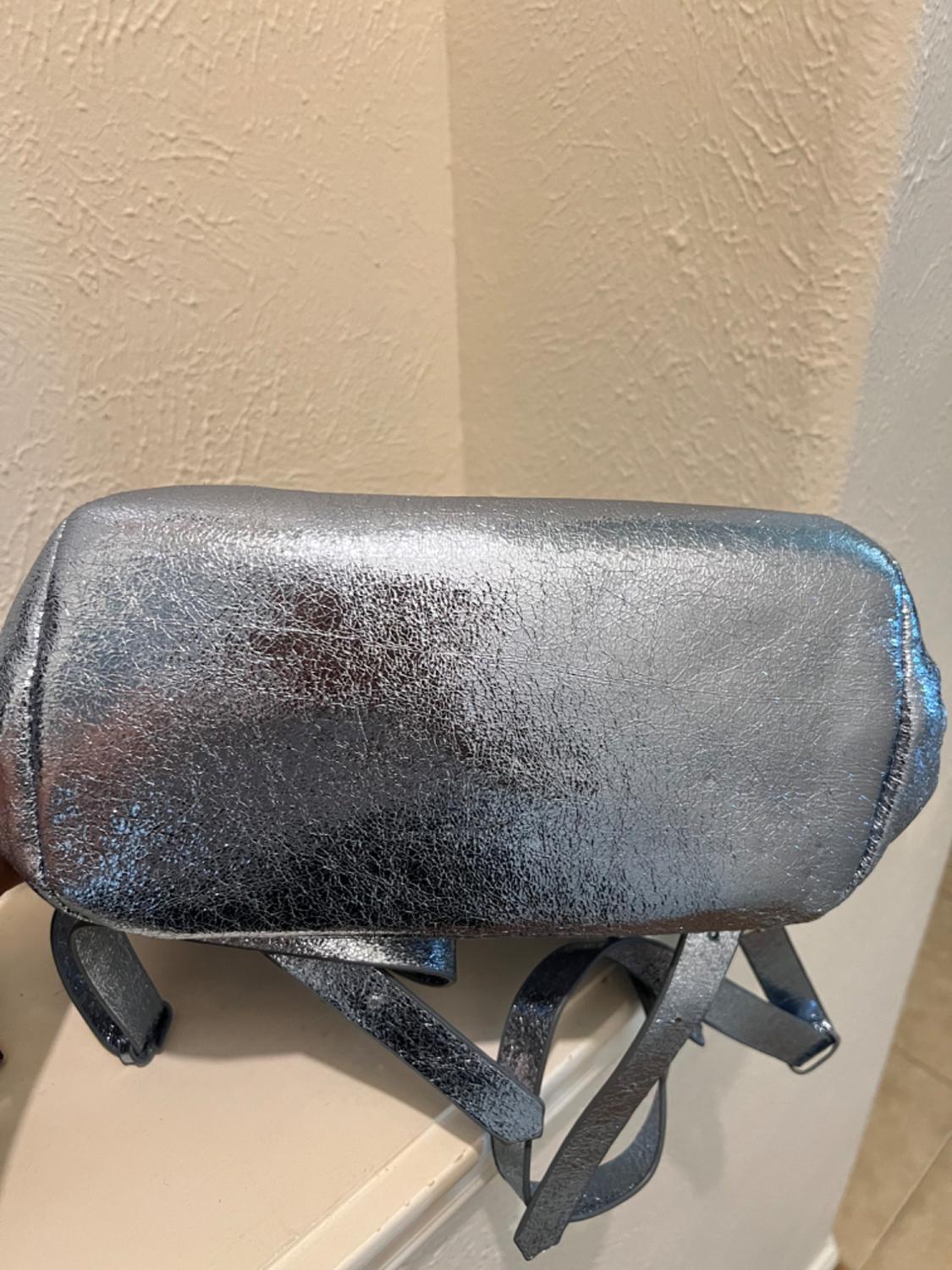 BABY BLUE SHINY METALLIC BACKPACK - Image 6