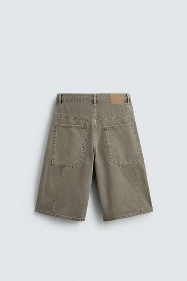 BERMUDA DENIM BALLOON FIT STRUCTURÉ - Kaki de Zara - Image 8