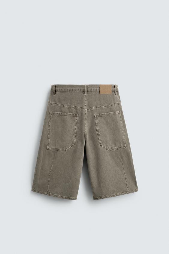 BERMUDA DENIM BALLOON FIT STRUCTURÉ - Kaki de Zara - Image 8