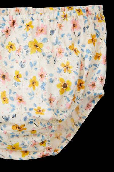 KLEID UND HÖSCHEN MIT BLUMEN - Cremefarben hell von Zara