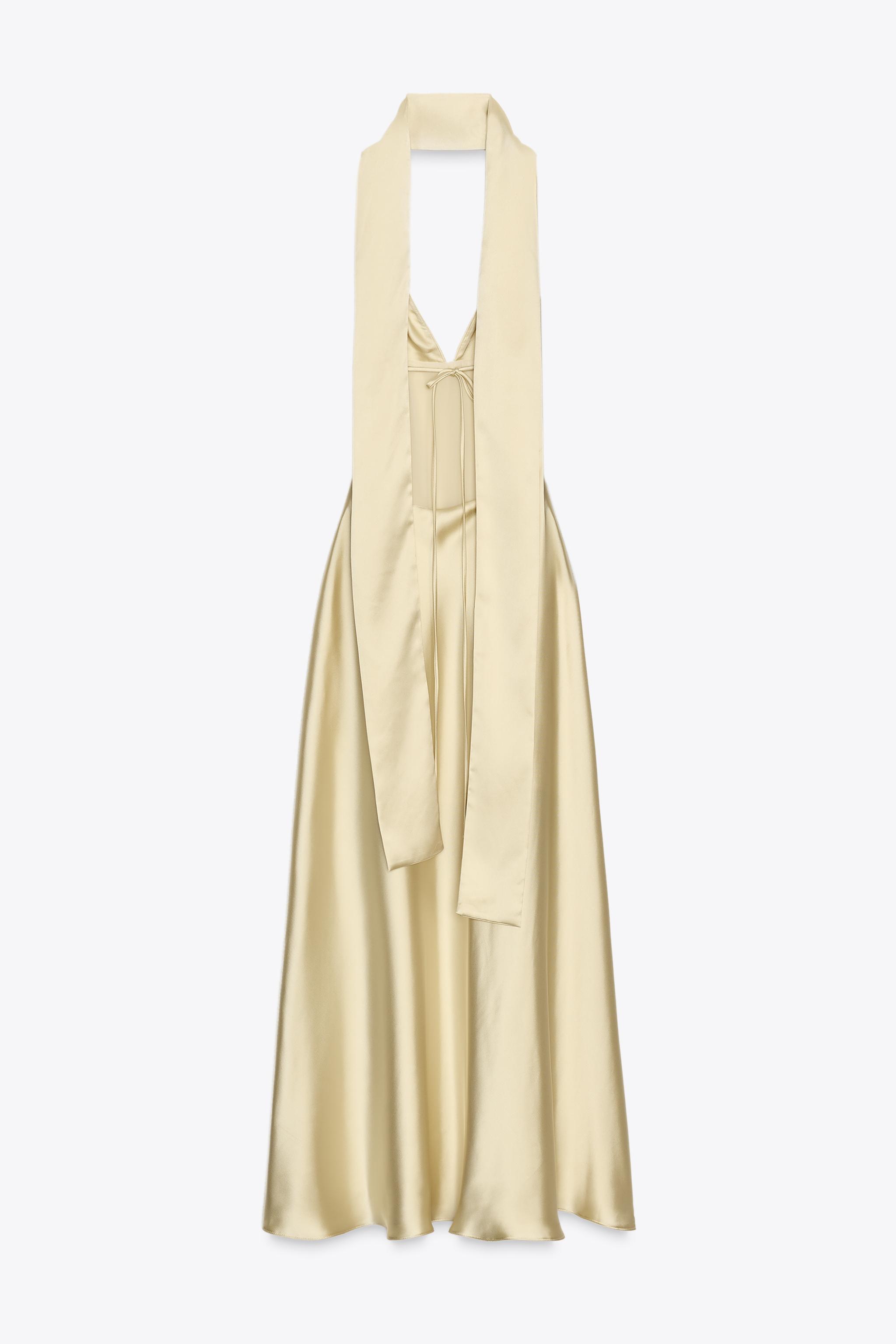 【ZARA】ウールコンビサテンワンピース 3039/002/826 ZARA】ウールコンビサテンワンピースグレイッシュ3039/002/826