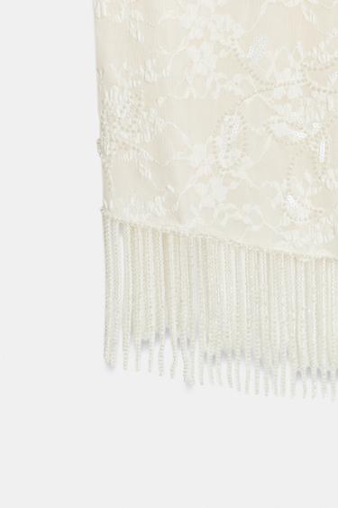 BEADED LACE TOP - Ecru by Zara - Image 7