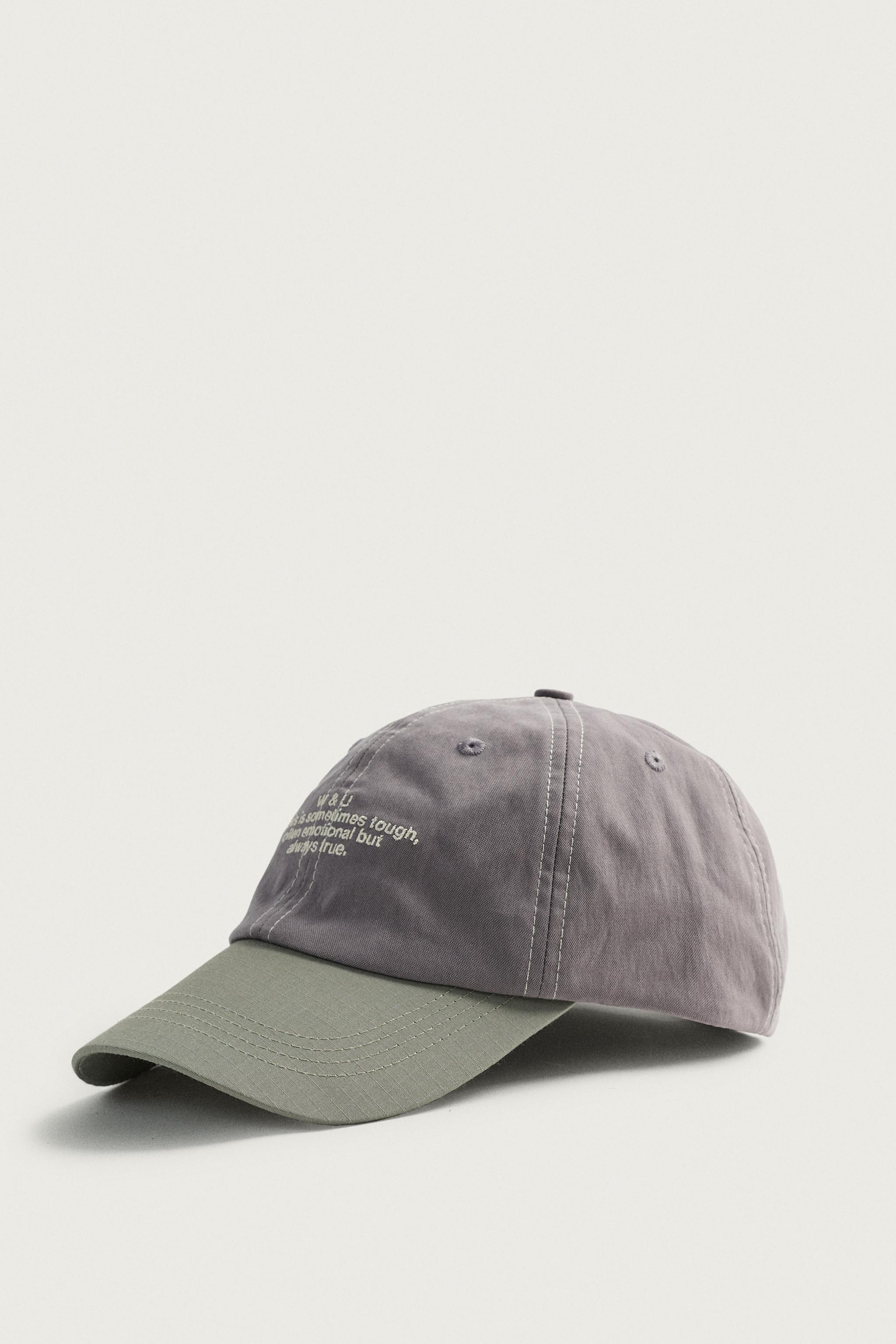 CONTRAST EMBROIDERED TEXT CAP — Lavender