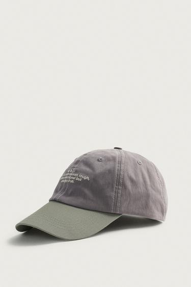 Zara CONTRAST EMBROIDERED TEXT CAP - Lavender