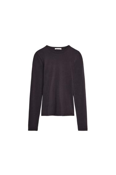 CAMISETA MANGA LARGA - Marrón de Zara