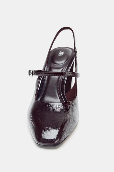 CHAUSSURES BABIES À TALONS EFFET VERNI - Marron de Zara - Image 3