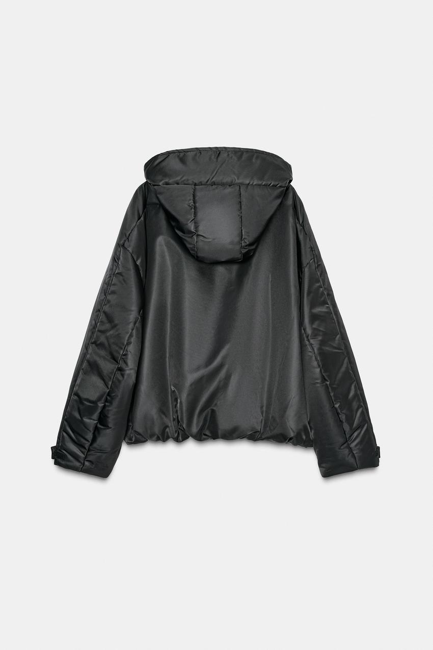 WATER REPELLENT WINDPROOF HOODED PUFFER JACKET