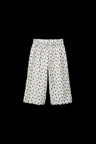 Zara FLORAL PRINT PANTS - Ecru - Image 0
