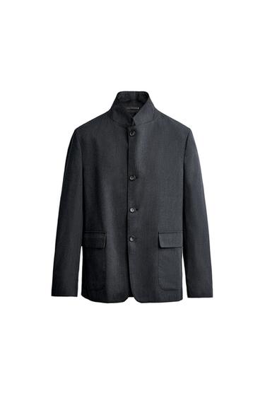 BLAZER CUELLO TIRA TRAJE REGULAR FIT - Azulado de Zara