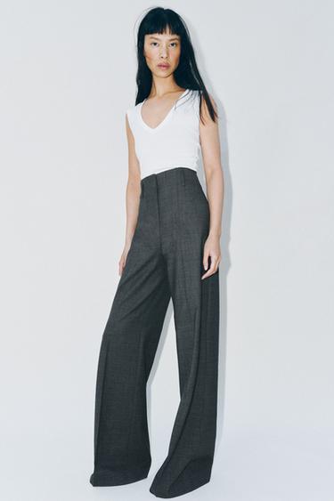 Zara COTTON V-NECK T-SHIRT - White