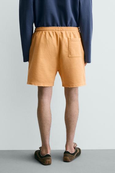 WASHED RELAXED FIT JOGGER BERMUDA SHORTS - Orange by Zara - Image 2