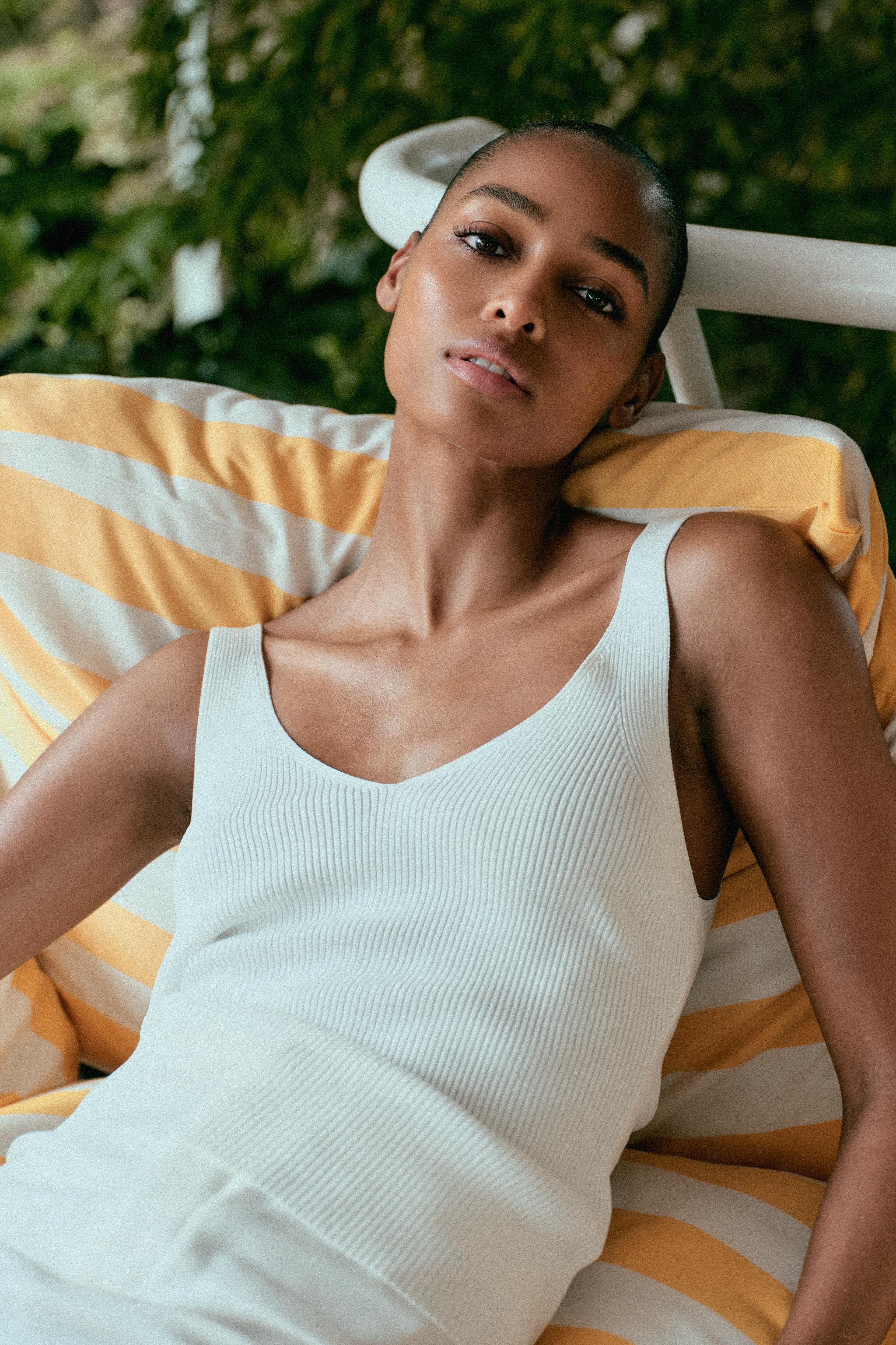 トップス REST&RECREATION RIB KNIT TOP_NAVY REST&RECREATION RIB KNIT TOP_NAVY