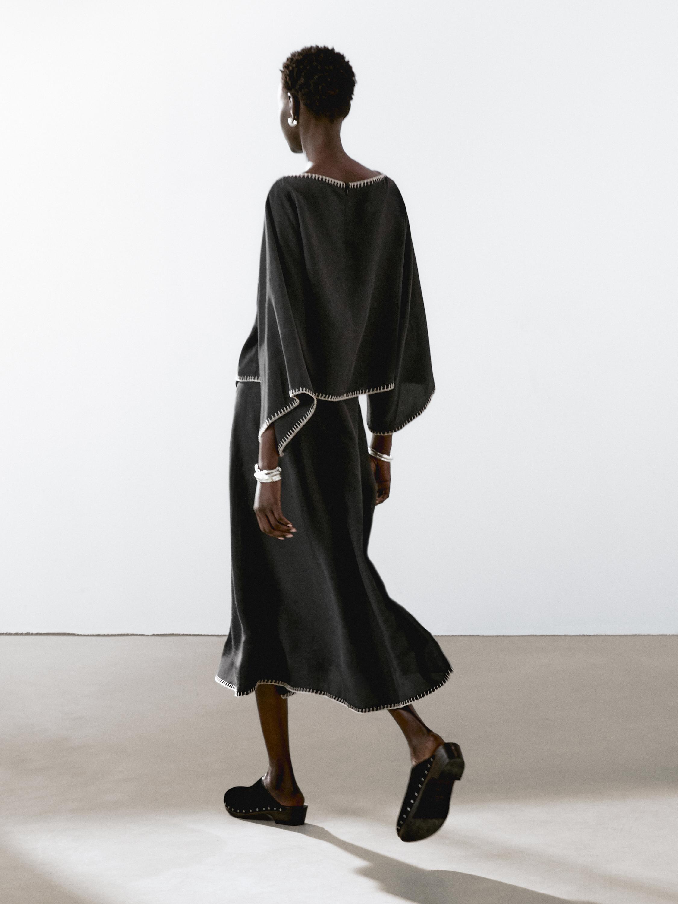 Cape shirt with batwing sleeves - Black | ZARA United States