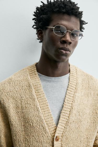 TEXTURED TWISTED YARN CARDIGAN - Light yellow by Zara - Image 5