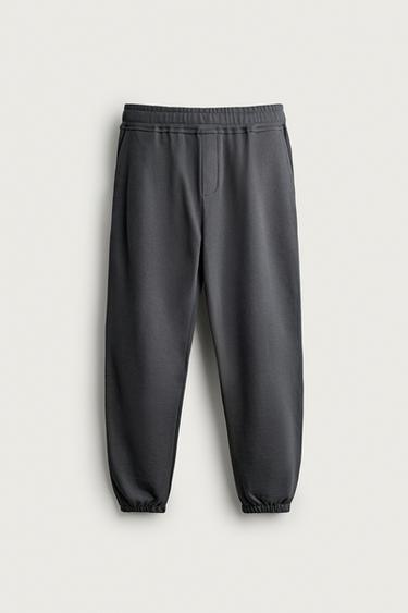 PANTALON DE JOGGING REGULAR FIT BASIQUE - Anthracite foncé de Zara