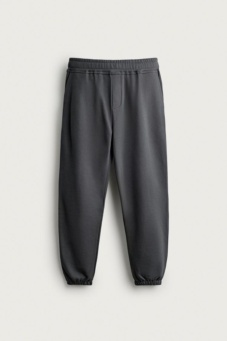 BASIC REGULAR FIT JOGGER PANTS — Dark anthracite