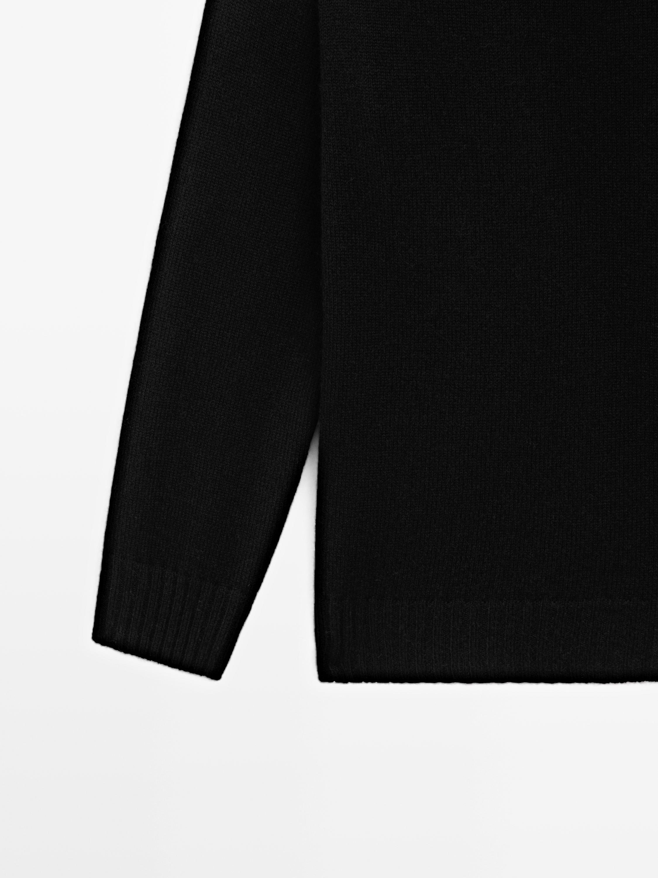 Wool blend crew neck sweater
