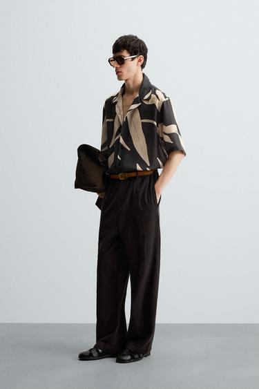 CHEMISE IMPRIMÉE FEUILLES - Noir de Zara - Image 3