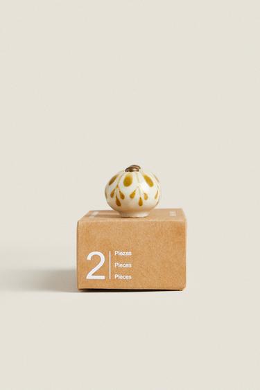 LOT BOUTONS DE PORTE CÉRAMIQUE FLEUR (LOT DE 2) - Moutarde de Zara - Image 4