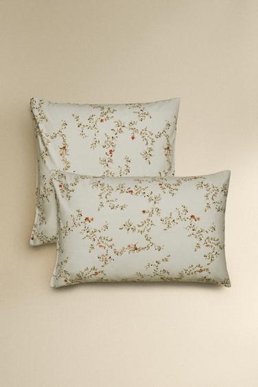 LEAF PRINT PILLOWCASE - Sea green by Zara - Image 0
