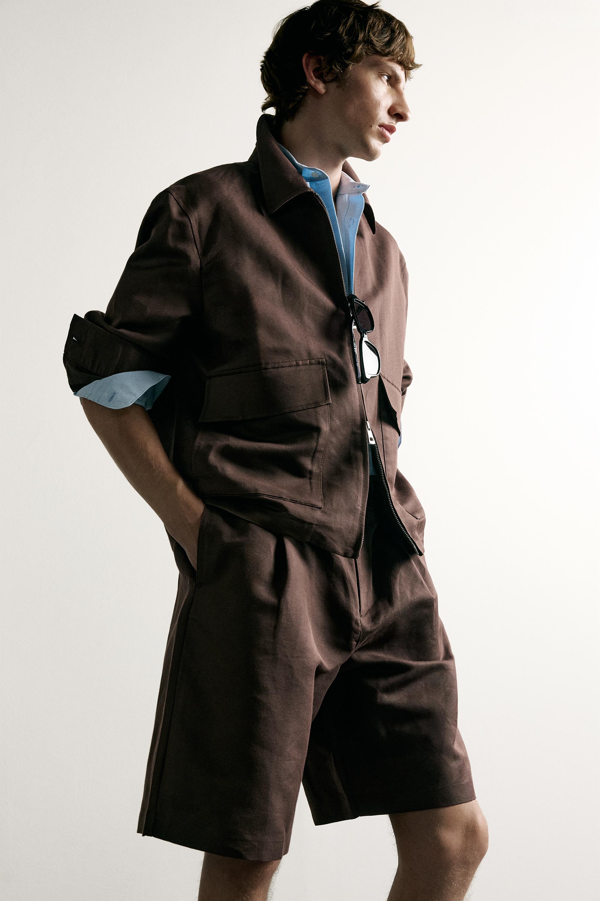 RELAXED-FIT LINEN-COTTON OVERSHIRT