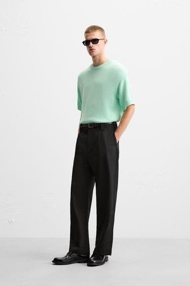 TEXTURED KNIT T-SHIRT - Sea green by Zara - Image 3