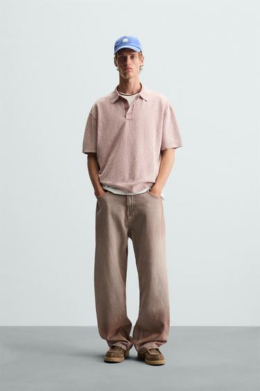 POLO PUNTO BOUCLÉ LAVADO - Rosa de Zara - Imagen 0