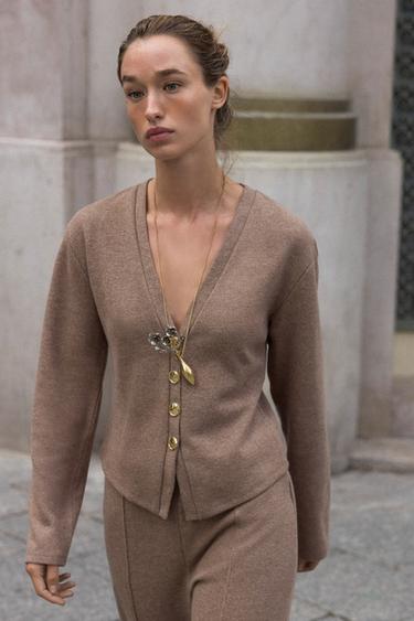Zara SOFT BUTTON CARDIGAN -
