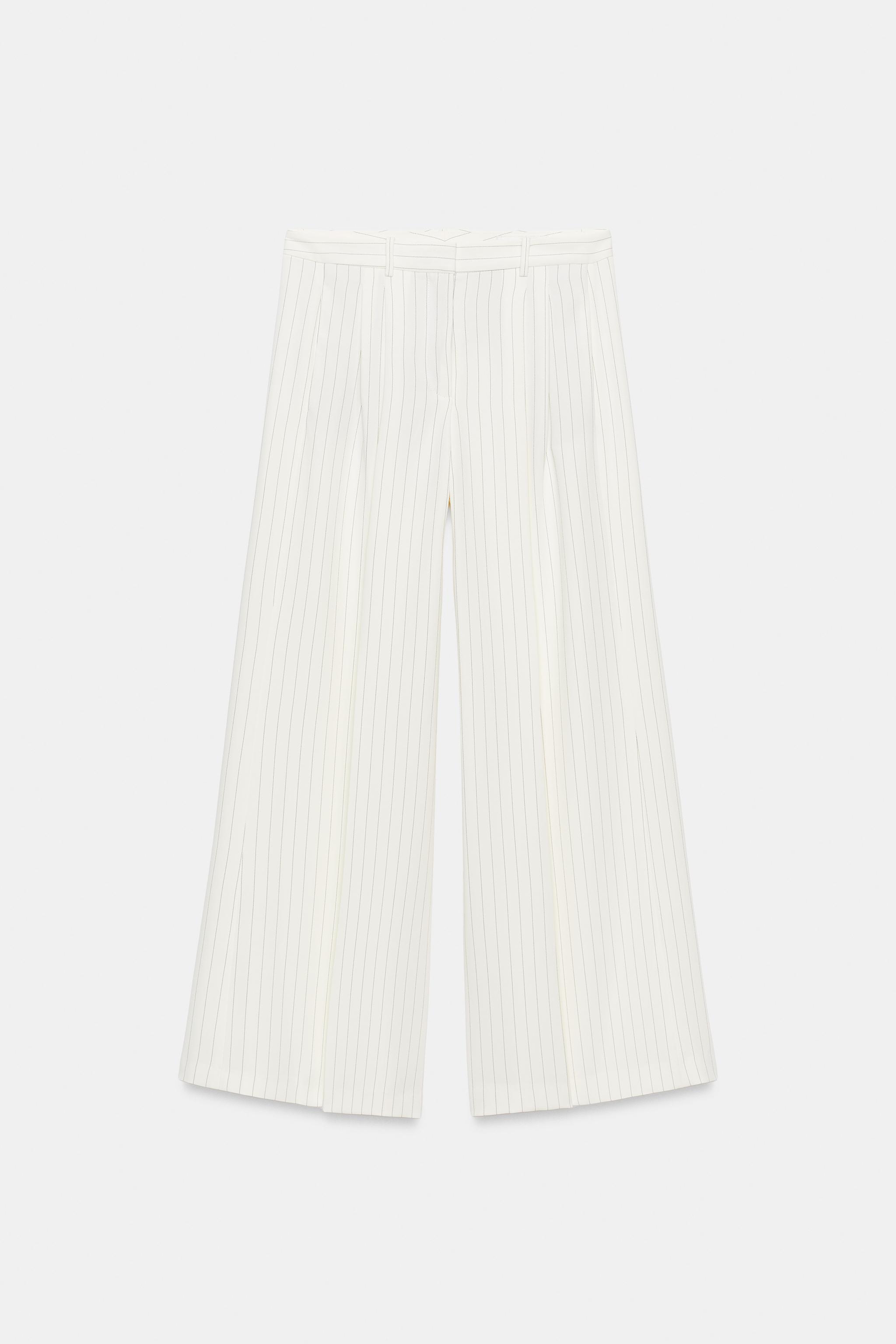 ZW COLLECTION ÇİZGİLİ GENİŞ PAÇA PANTOLON