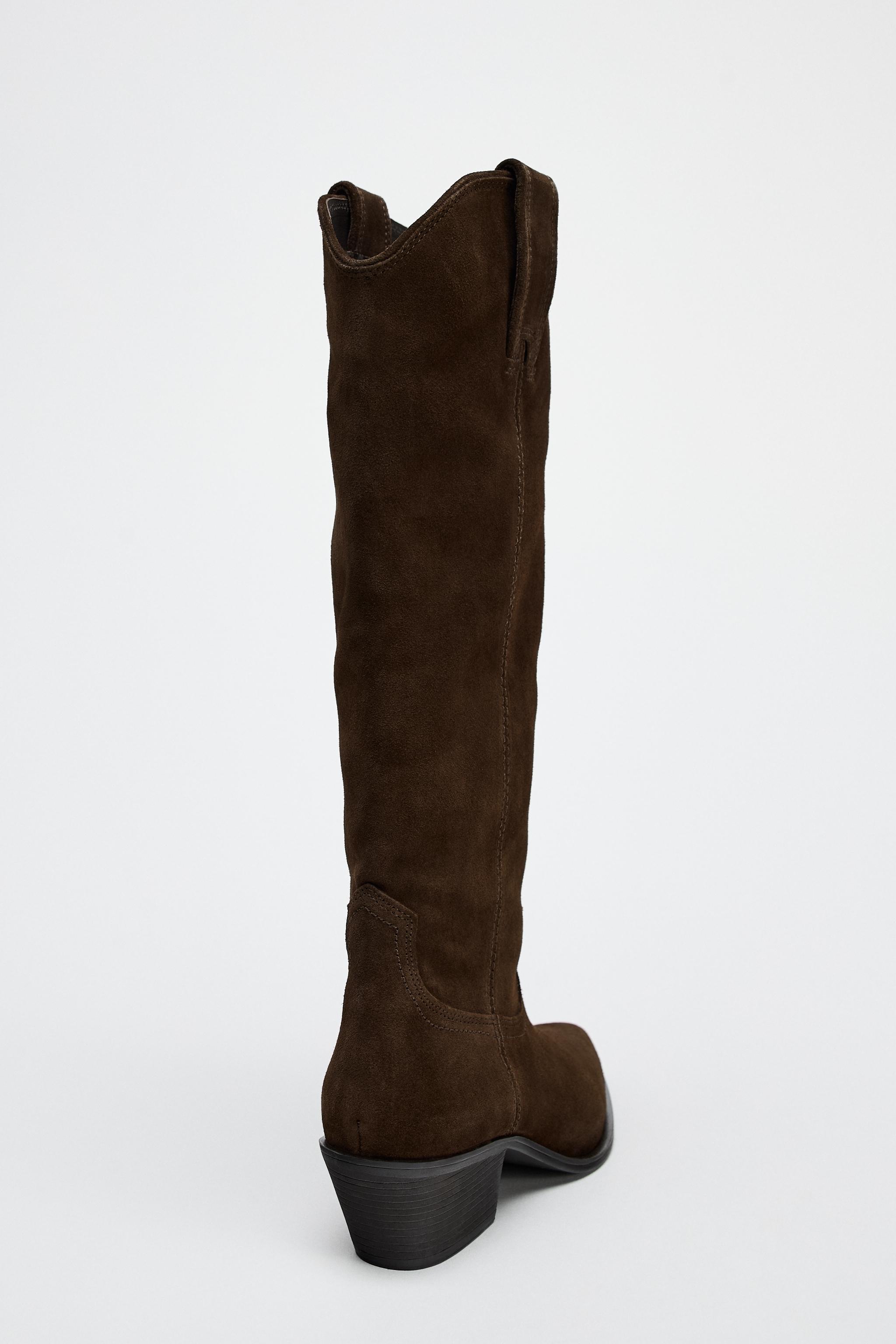 【ZARA】スプリットスエード カウボーイブーツ 2051/510/116 ZARA】スプリットスエード カウボーイブーツ 2051/510/116