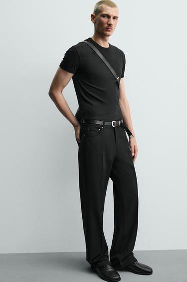 PANTALON FLARE STRUCTURÉ - Noir de Zara - Image 5