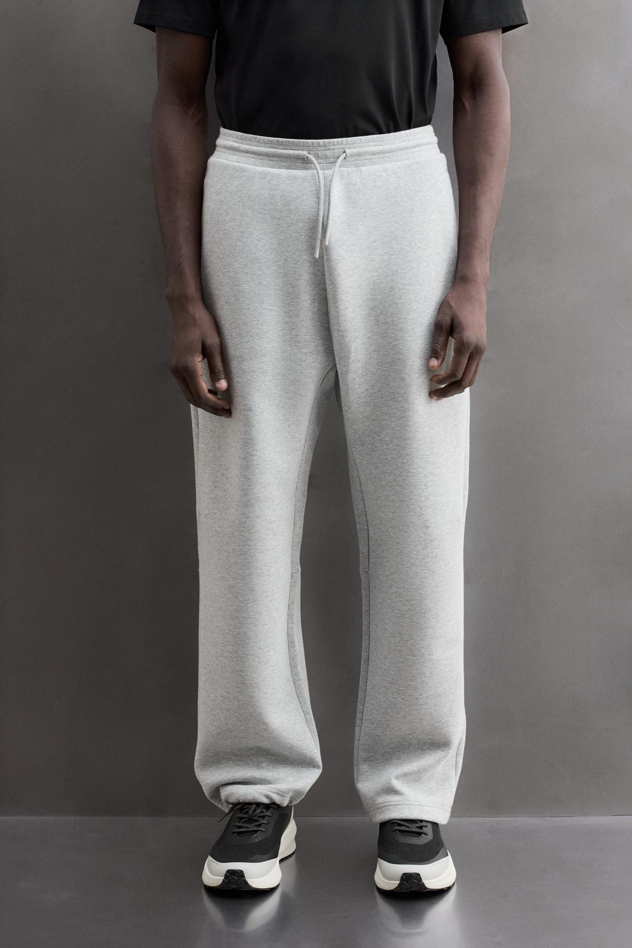 TECHNICAL TRACK PANTS — Gray marl