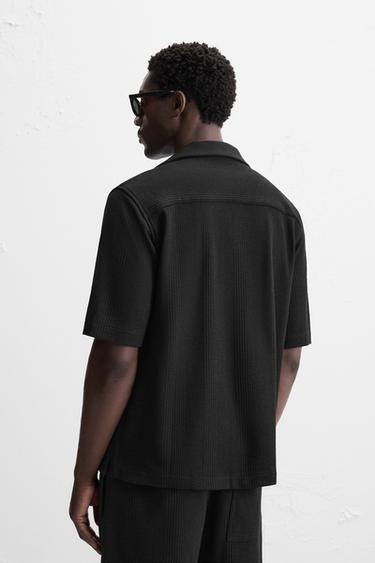 CHEMISE JACQUARD RAYURES - Noir de Zara - Image 2