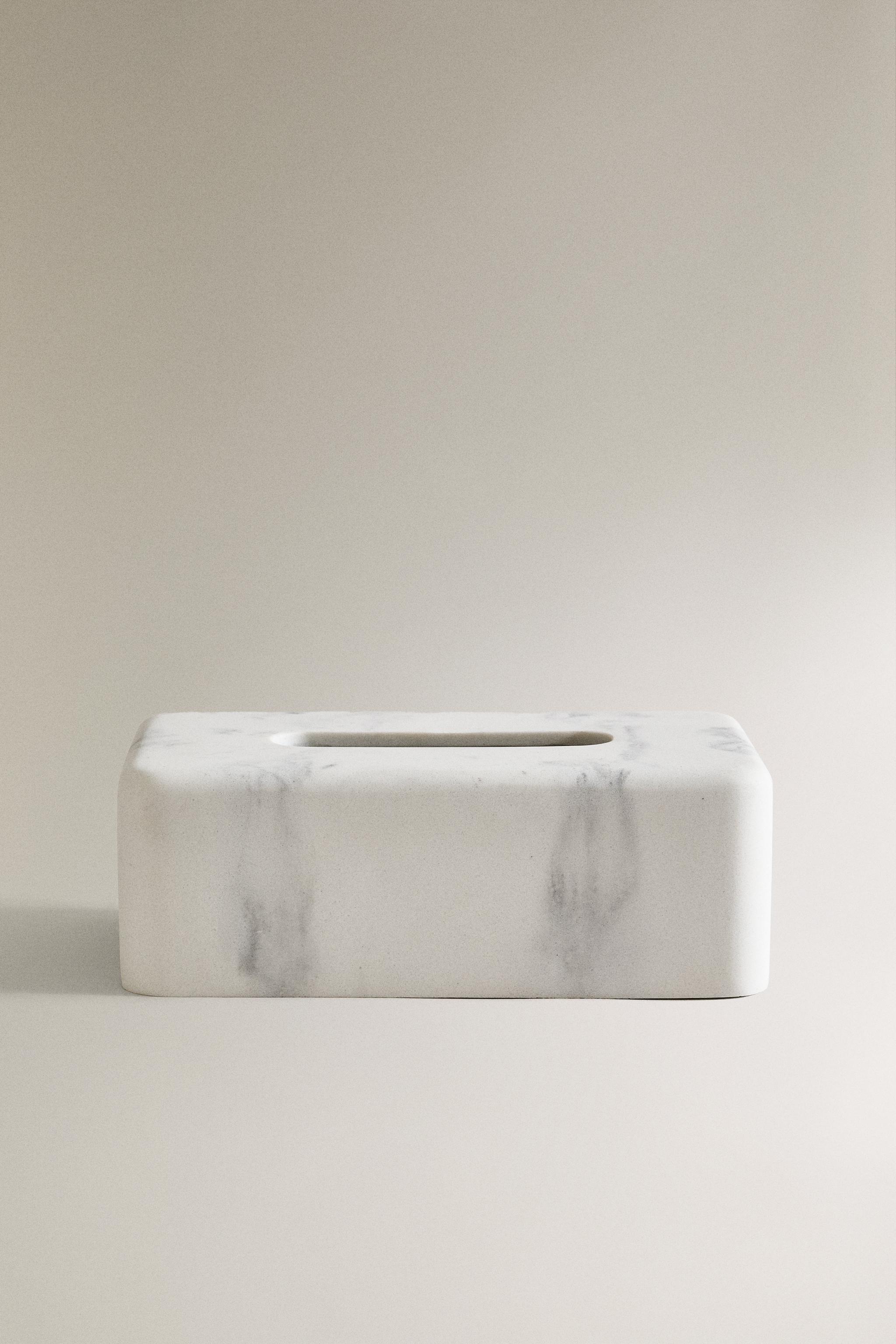 MARBLE-EFFECT TISSUE BOX - Gray | ZARA Canada