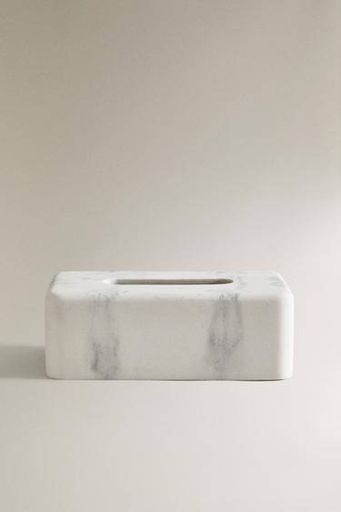 MARBLE-EFFECT TISSUE BOX - Grey by Zara - Image 0