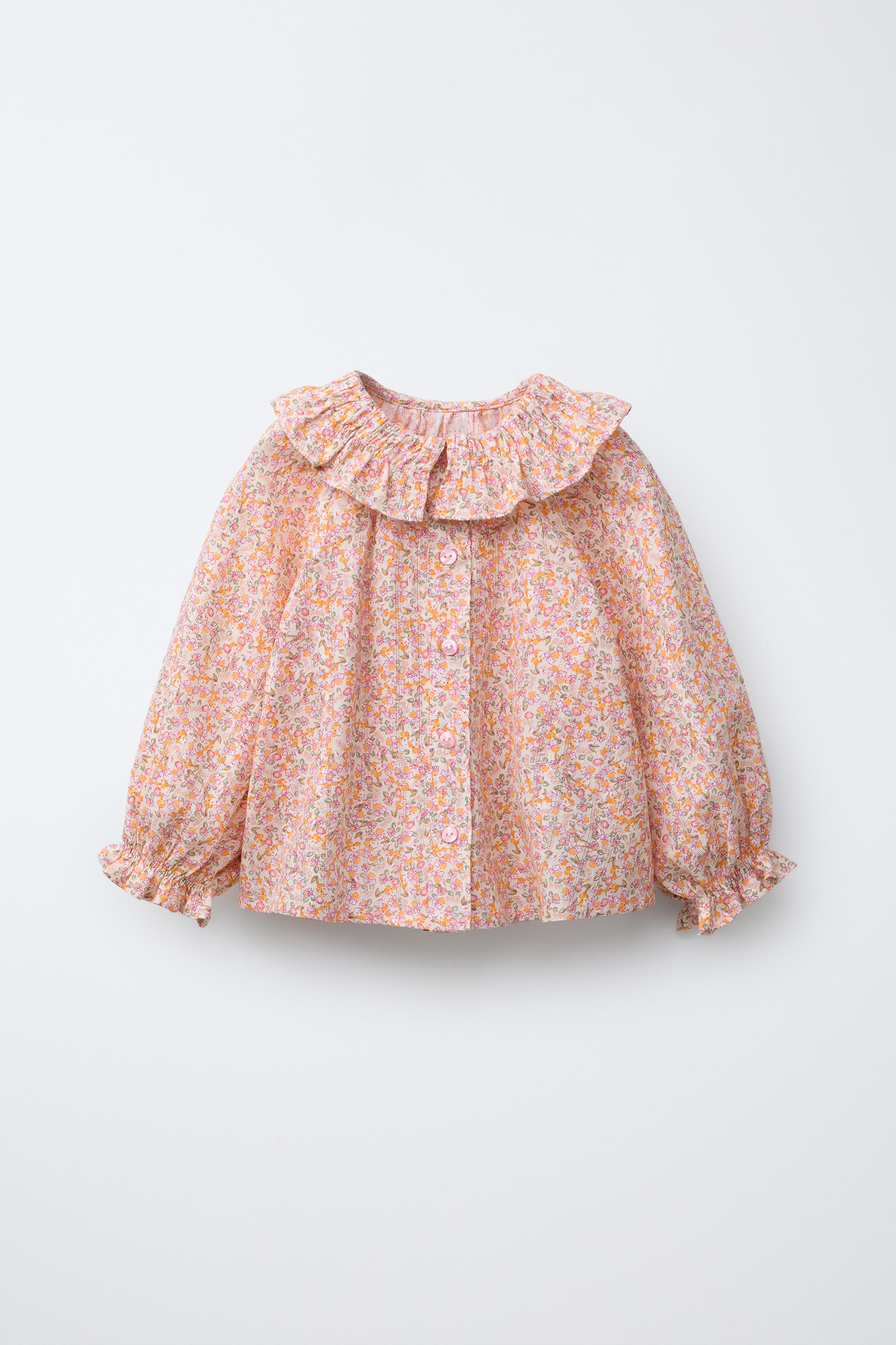 フラワー柄プリントシャツ - オレンジ色 | ZARA Japan / 日本 フラワー柄プリントシャツ - オレンジ色 | ZARA Japan / 日本