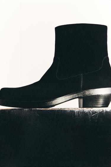 BOTA PIEL COWBOY - Negro de Zara
