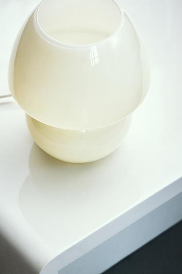 Zara GLASS TABLE LAMP - Ecru