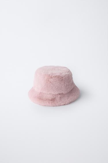 FAUX FUR BUCKET HAT - Pink by Zara - Image 0