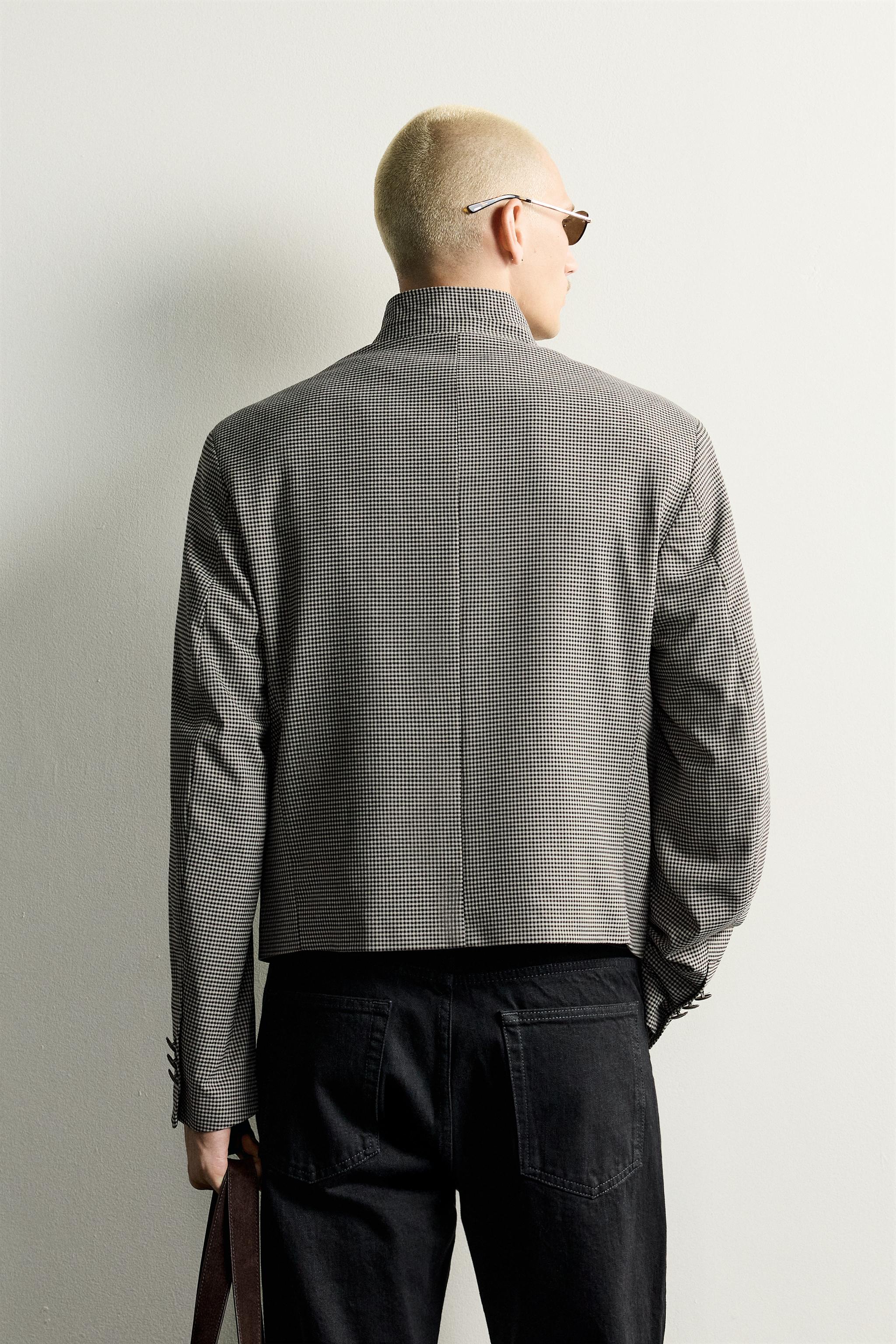 VESTE COURTE À CARREAUX