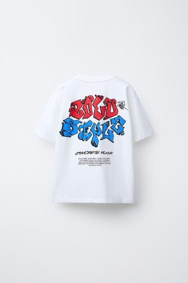 CAMISETA ESTAMPADO GRAFFITI - Blanco de Zara