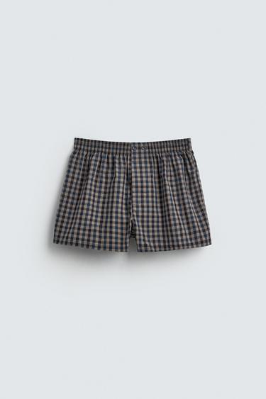 LIMITED EDITION CHECK POPLIN BOXERS - Multicoloured by Zara