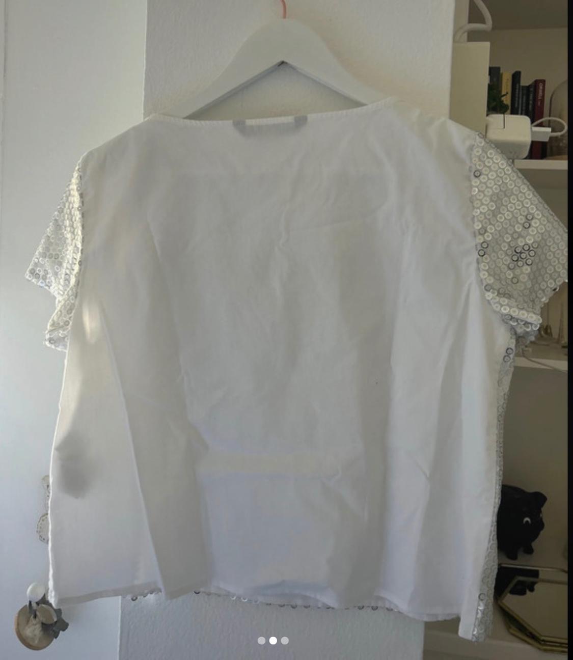 CONTRASTING SEQUIN BLOUSE - Image 2
