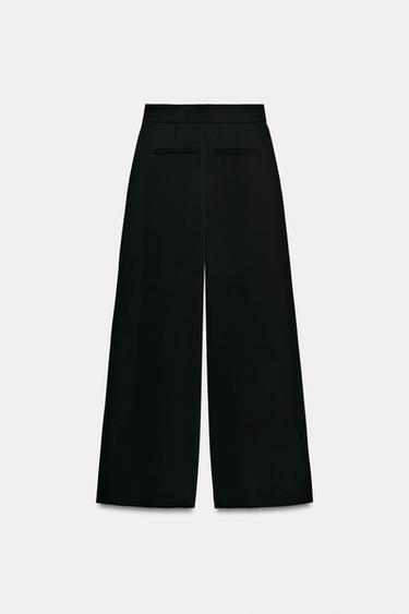 PANTALON PALAZZO BOUTON DORÉ - Noir de Zara - Image 7