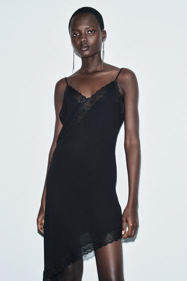 ZW COLLECTION ASYMMETRIC CAMISOLE DRESS - Black by Zara