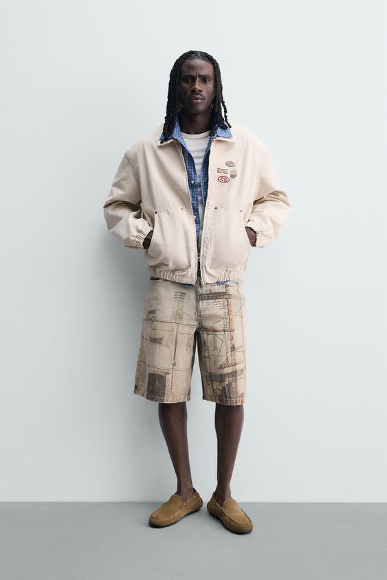 ABSTRACT PRINT BAGGY FIT SHORTS from Zara - $59.90