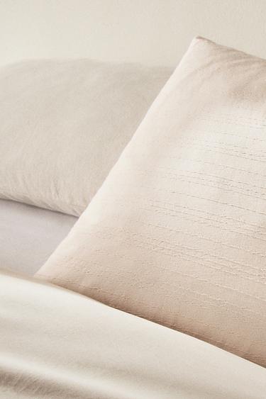 STRIPED TEXTURED PILLOWCASE - Pink by Zara - Image 5