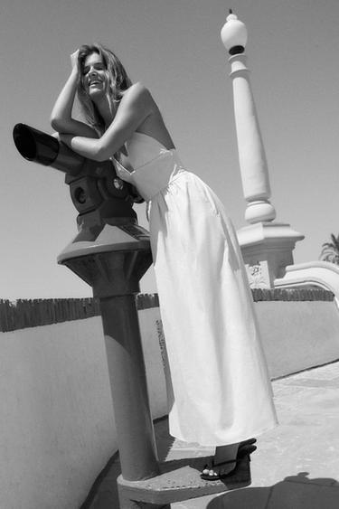 POPLIN MIDI DRESS - Beige by Zara - Image 3