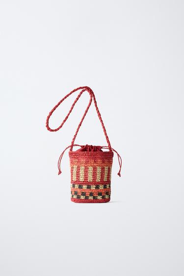 BANDOLERA RAFIA - Rojo de Zara